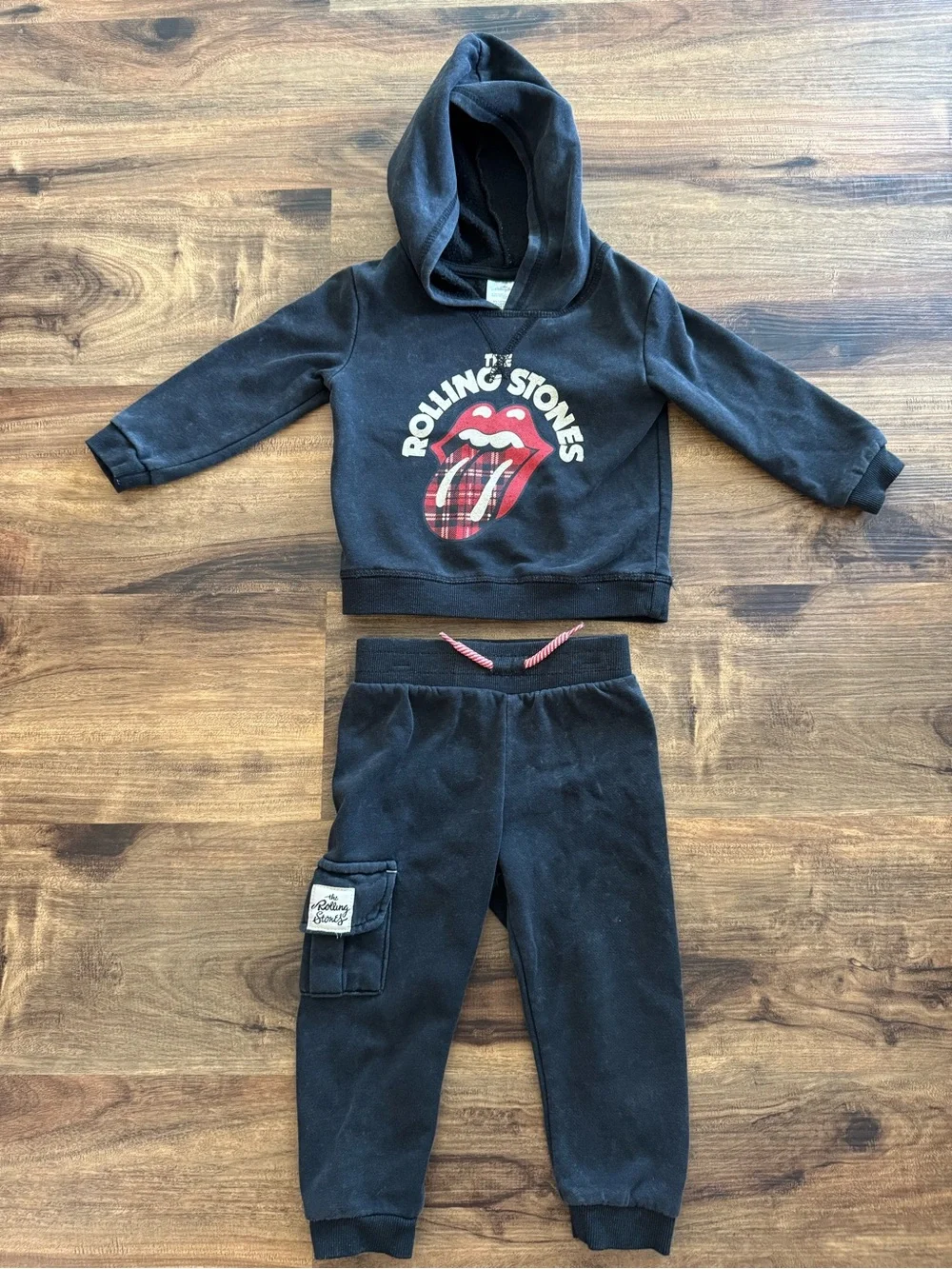 the Rolling Stones Black and White Logo Infant Tee